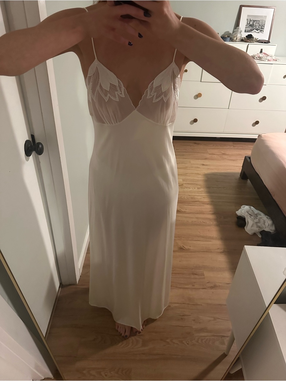 Vintage 1960s Lace-Trim Slip Dress - Picture 5 of 5